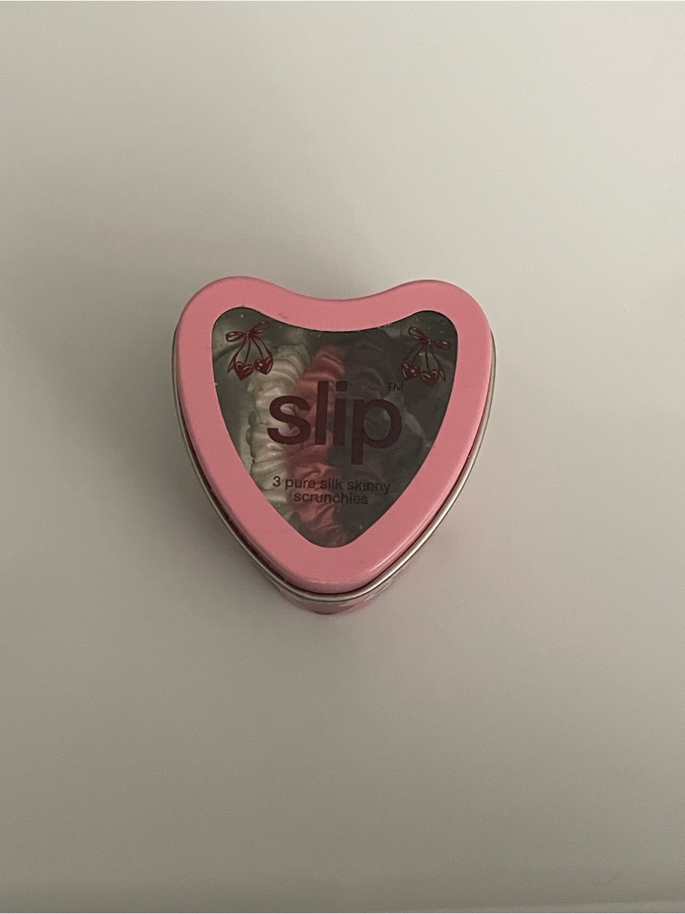 Slip Pure Silk Skinny Scrunchies Heart Tin
